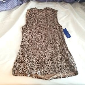 Apt. 9 Leopard silk sleeveless shirt size XS